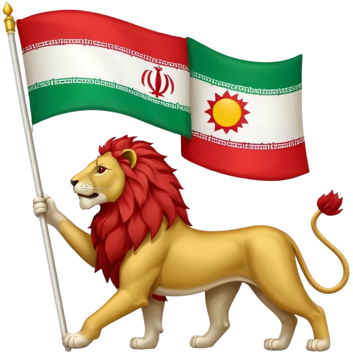 Iranian flag with the lion and sun emblem emoji