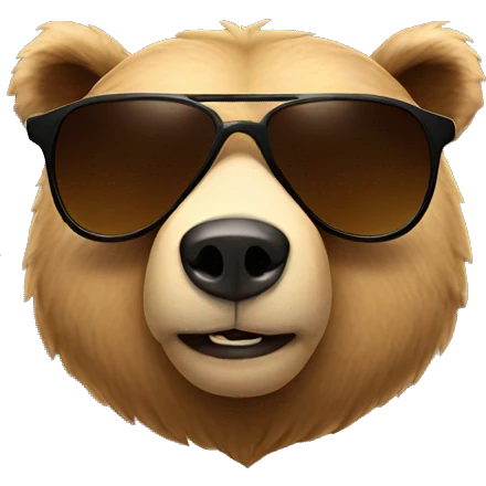bear wearing sunglasses emoji