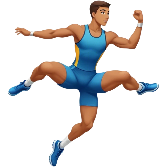 athlete knee in air jumping emoji