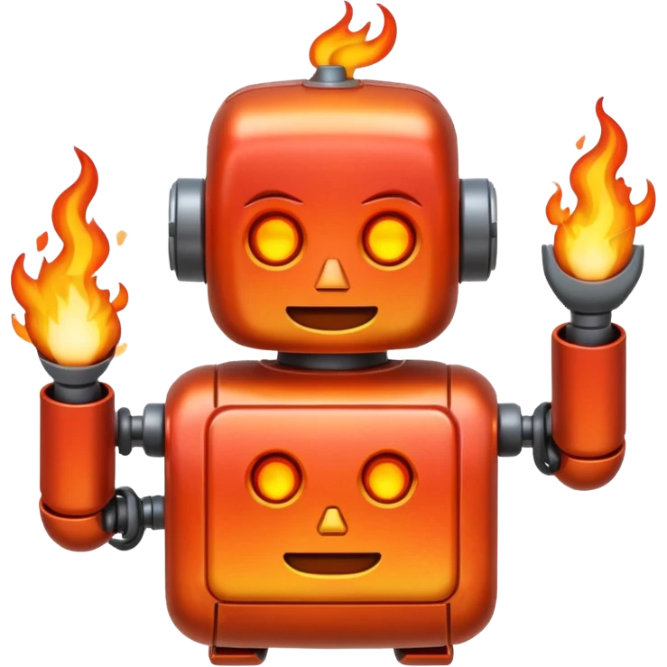 로보트 이모지+불+배터리 emoji