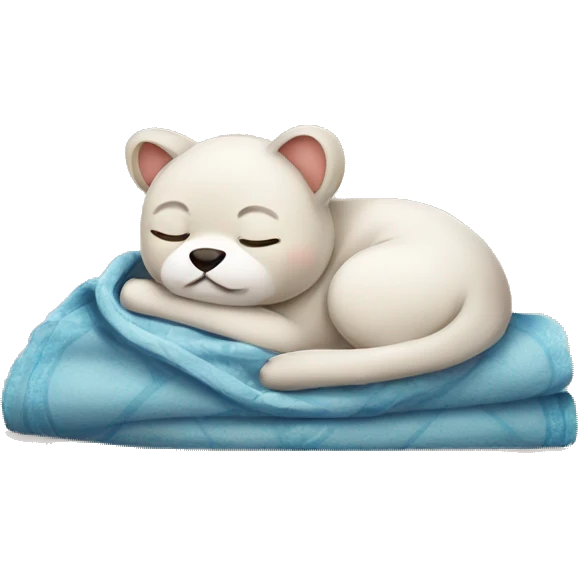 Cute sleeping animal with blanket emoji