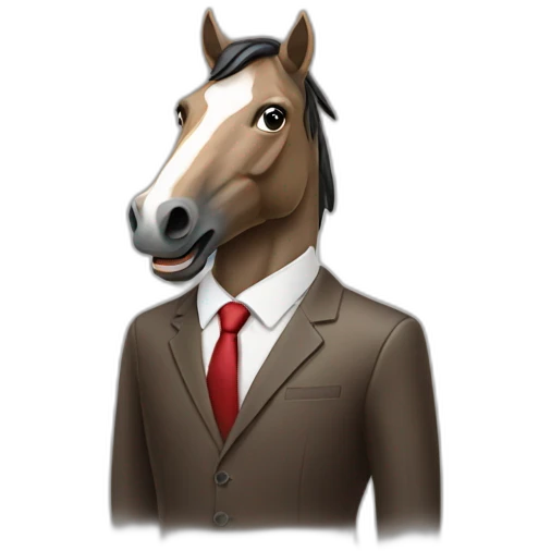 Business man with horse head emoji