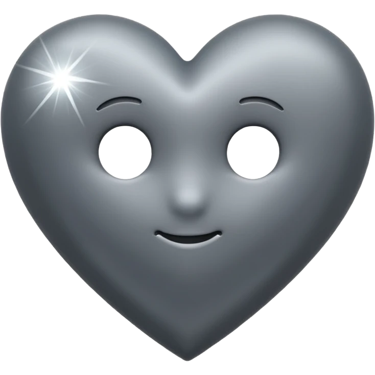 gray heart with little sparkling light emoji