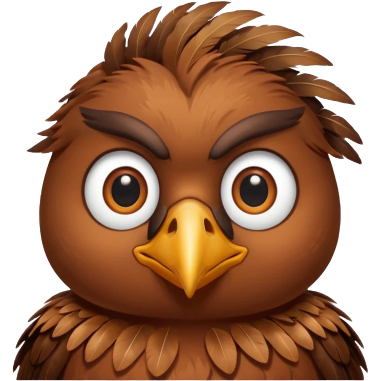 talking bird brown emoji