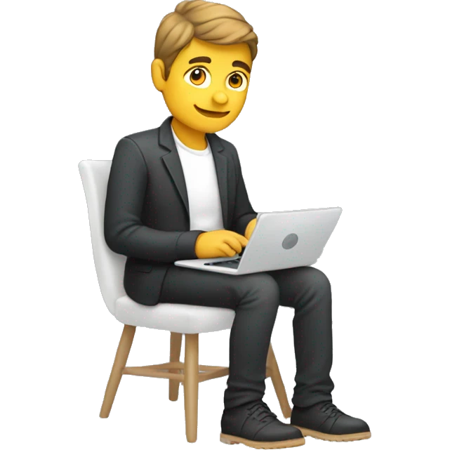 make devloper man sit with tablet with laptop emoji