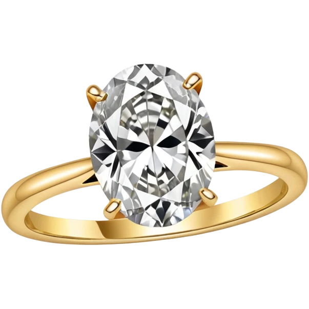 Engagement oval ring gold emoji