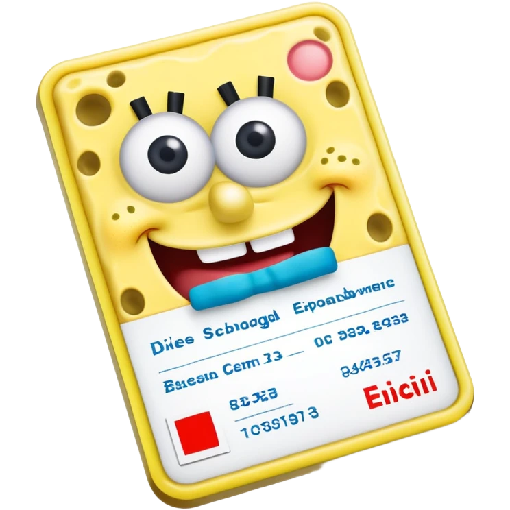 SpongeBob themed fake ID emoji