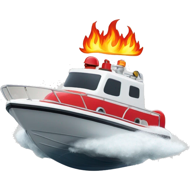 speedboat with fire engine  emoji