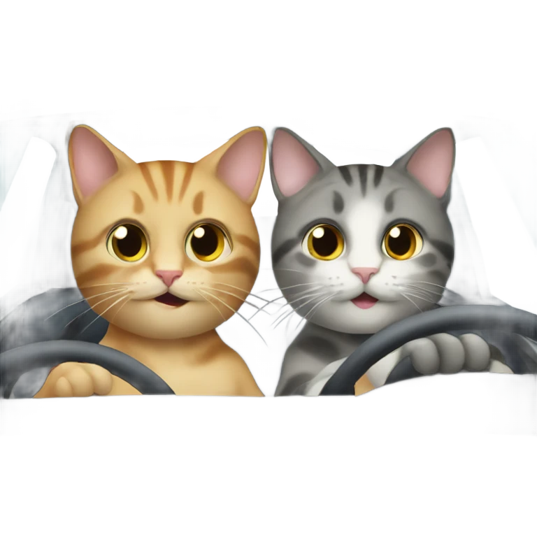 2 Cats in a car emoji