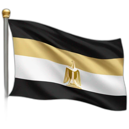 Egyptian flag waving on pole emoji