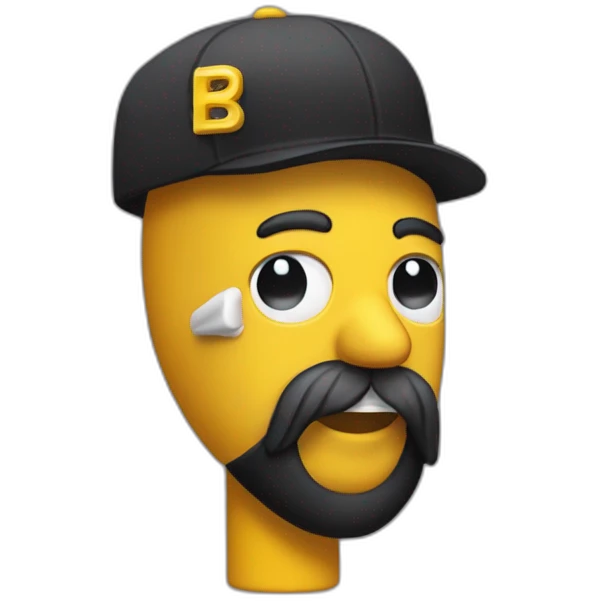 pez Reineta con barba, ropa amarilla y una gorra negra emoji