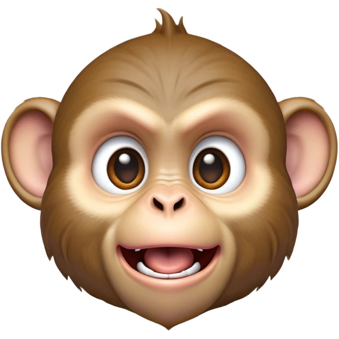 Cinematic Comical Macaque Portrait Emoji, Head tilted dramatically with an exaggeratedly shocked expression, featuring a dynamic, animated face with wide, comically expressive eyes full of humorous disbelief, Simplified yet hilariously expressive features, highly detailed, glowing with a slightly sassy glow, high shine, dramatic yet playful, stylized with an air of quirky primate attitude, soft glowing outline, capturing the essence of a meme-worthy macaque that looks ready to side-eye its way into viral fame! emoji
