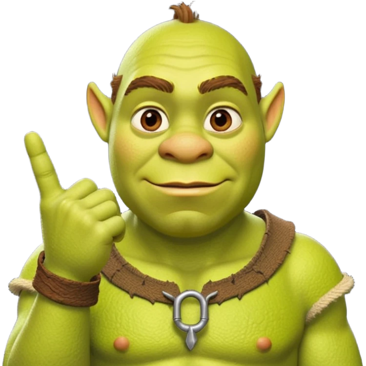 Sherk with pointer finger on his thumb emoji