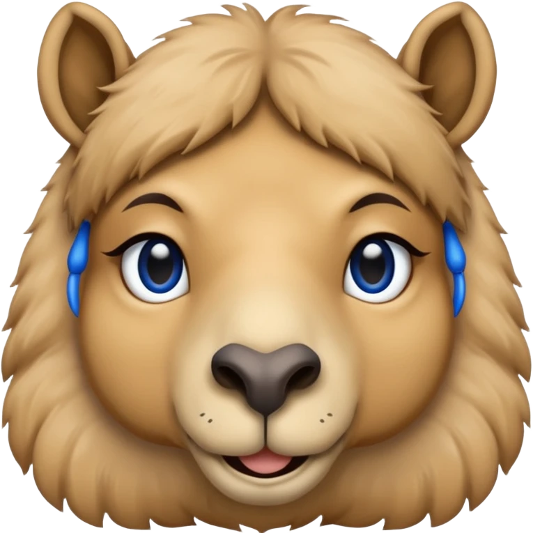 camel, just face, blue emoji