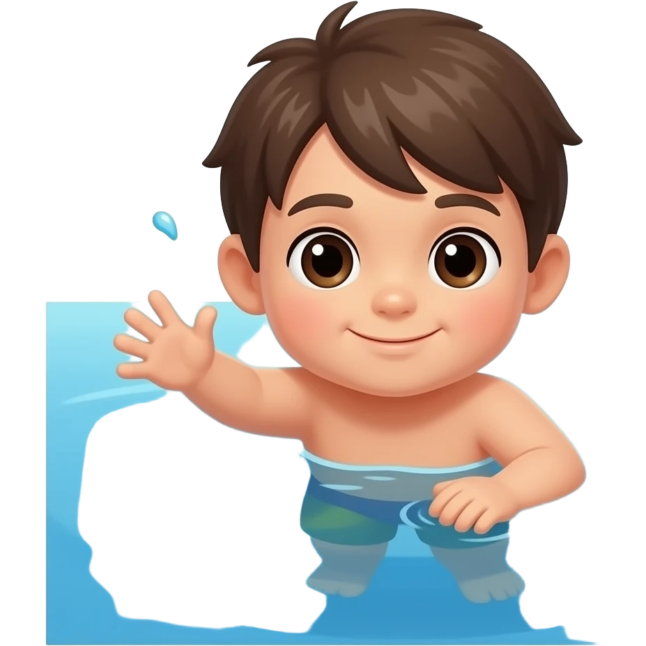 ребенок плавает в воде emoji
