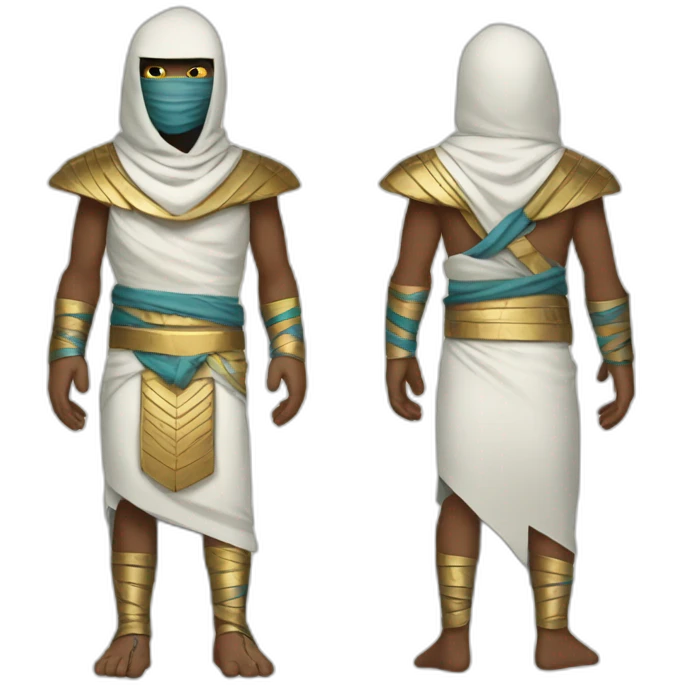 Egypt mummy dress like ninja emoji