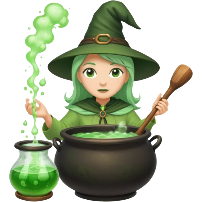 green witch cooking potion emoji