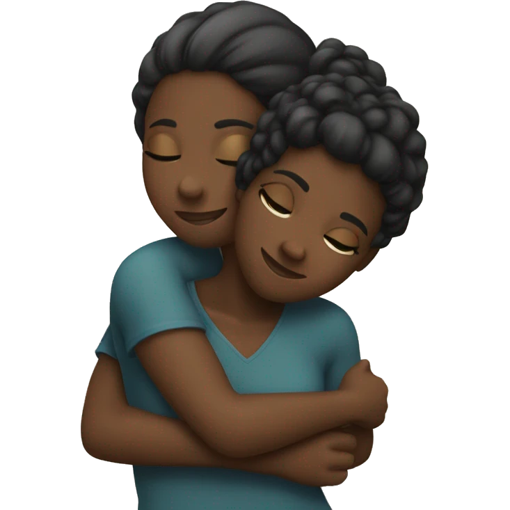 Two black girls hugging  emoji