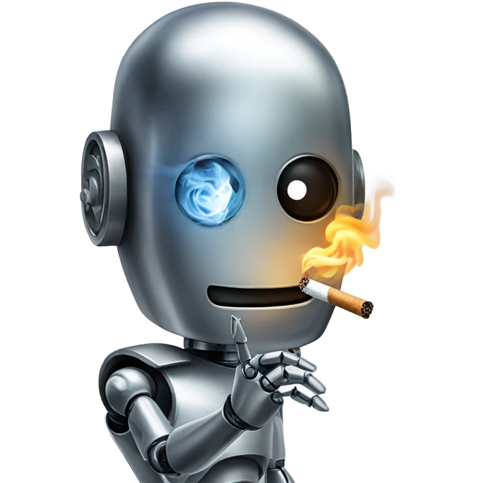 Robot smoking  emoji