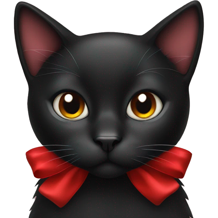 Black cat with red bow emoji