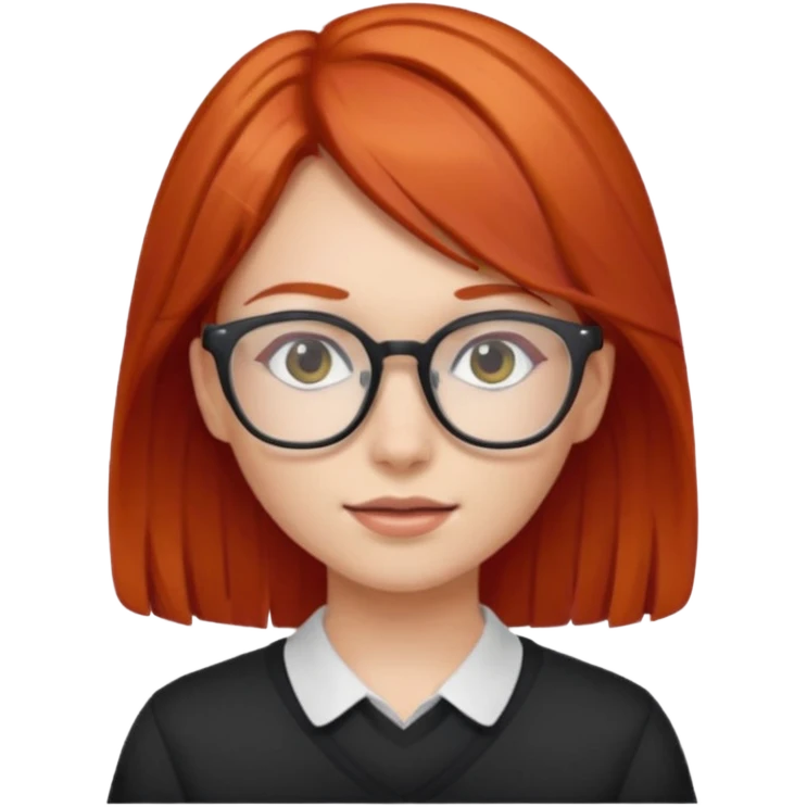 red-haired young girl wearing glasses emoji