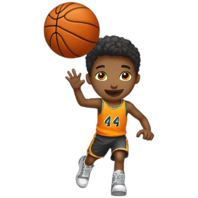 a boy playing basketball emoji
