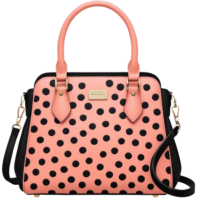 Bright Coral pink and black Cheetah print handbag emoji