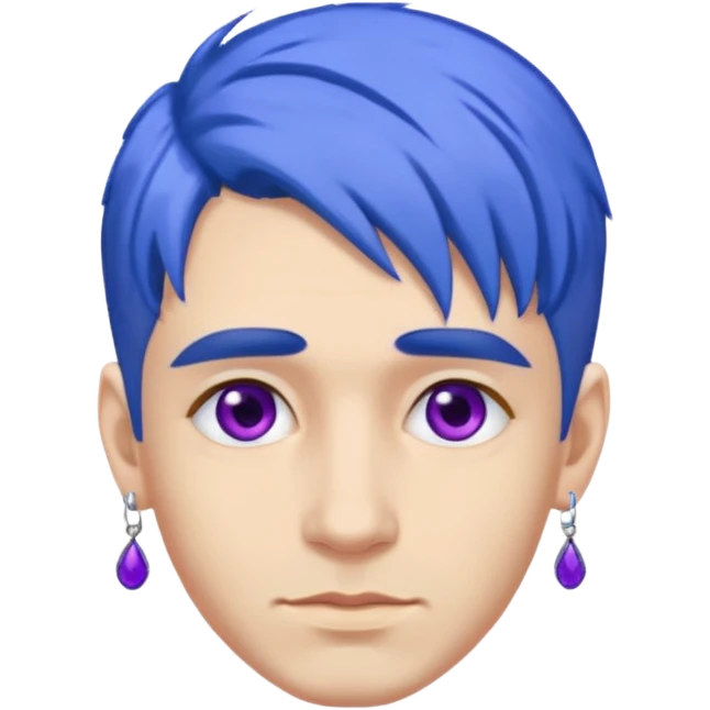 blue haired man with purple earrings emoji
