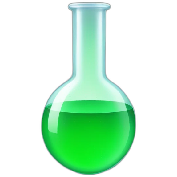 green laboratory flask, complex background emoji