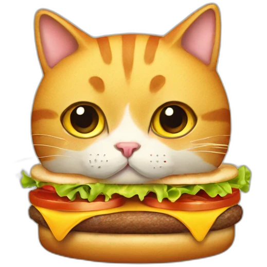 Cat with cheeseburger head emoji