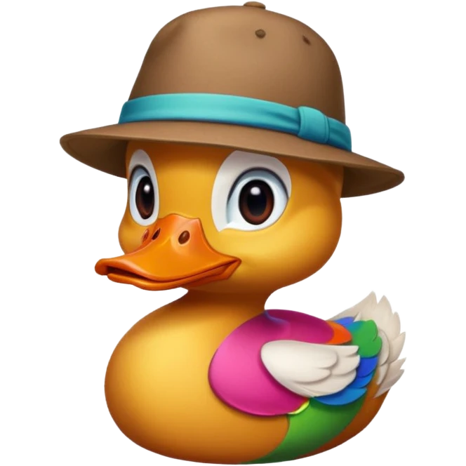 duck wearing a hat emoji