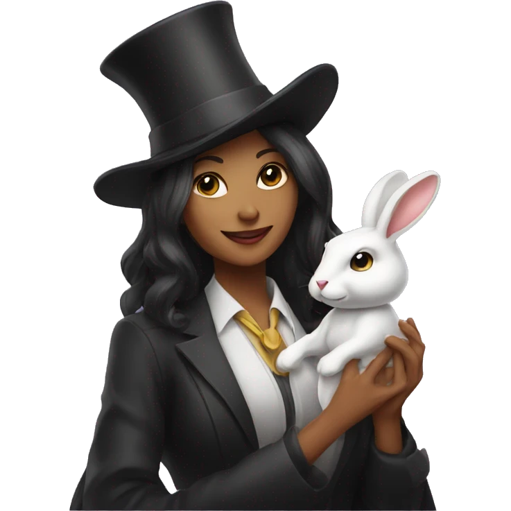 female Magician pulling rabbit out of hat emoji