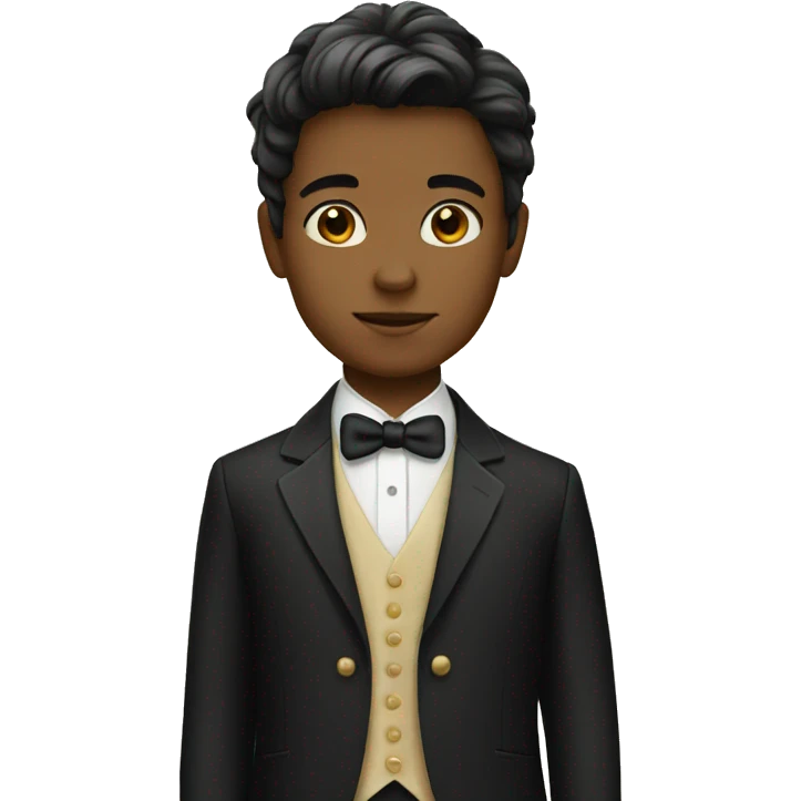 a boy with narrow body and in formal dress  emoji