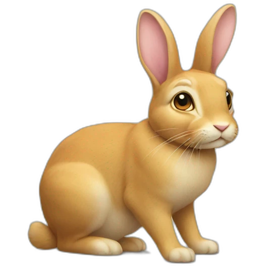 Lapin sur un chat emoji