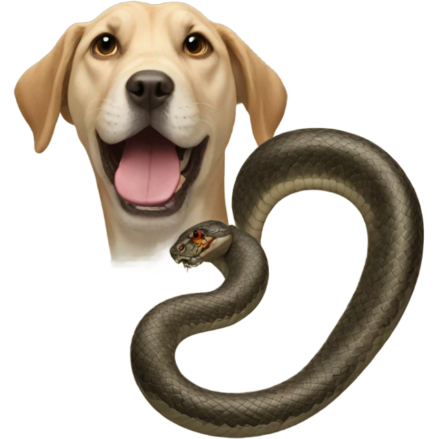 a snake with the head of a dog emoji