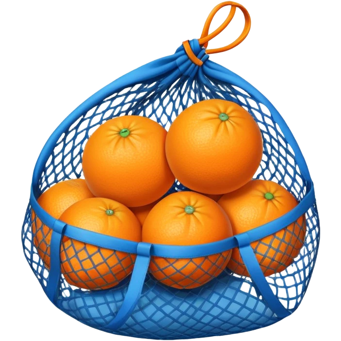 oranges in blue mesh bag emoji
