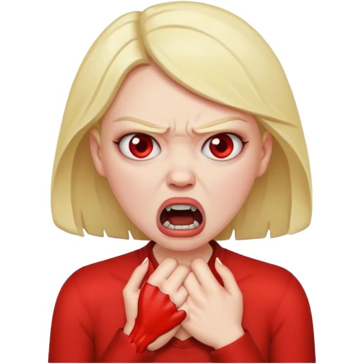 angry woman choking herself emoji