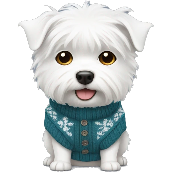 Vest highland white dog with sweater  emoji
