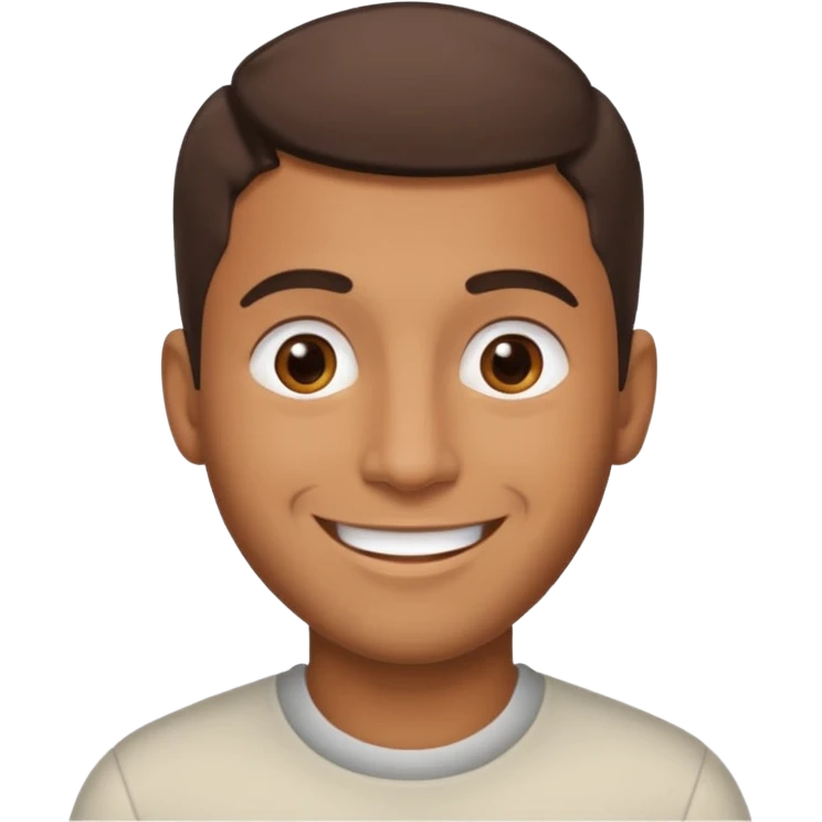 A brown man  happy  his hair cut up emoji