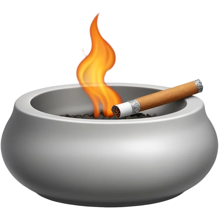 a lit blunt leaning against an ashtray emoji