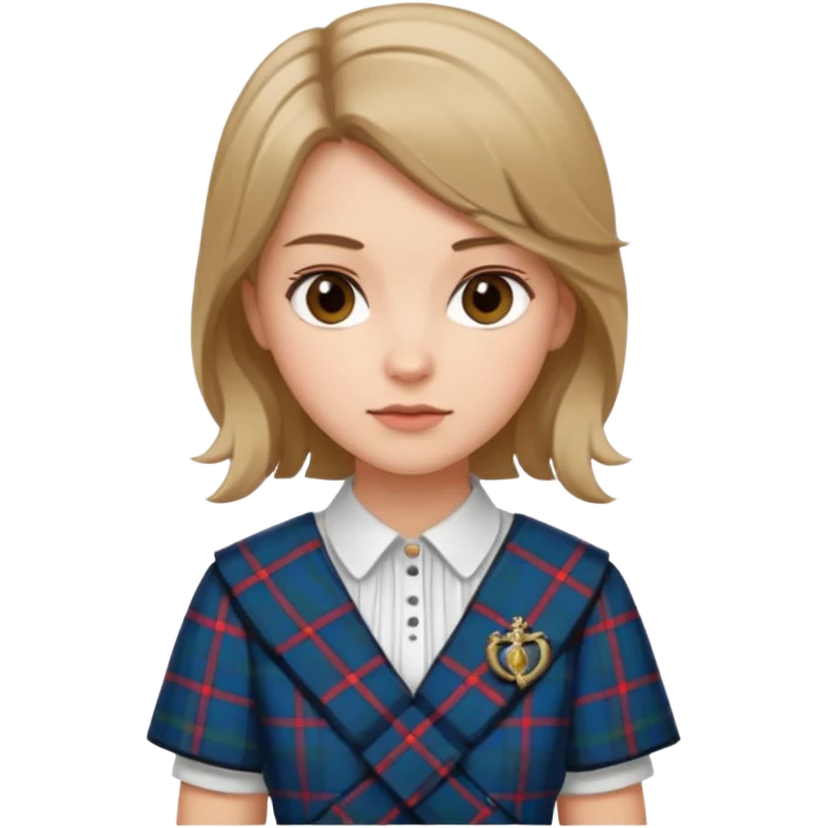 female with scottish attire and dark blonde hair emoji