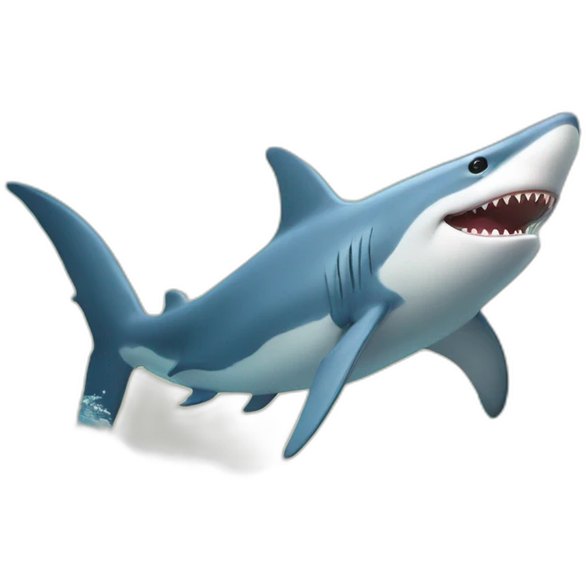 Dauphin sur un requin emoji
