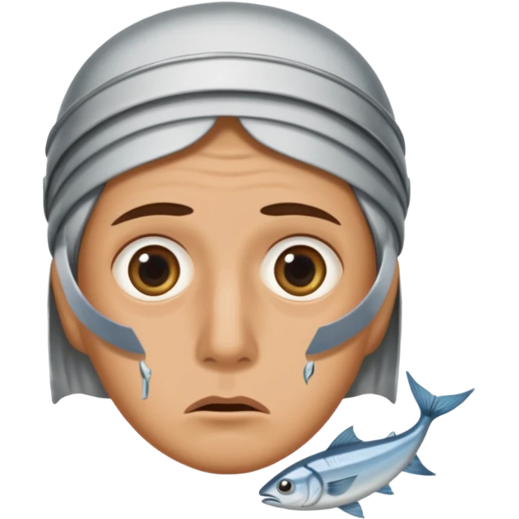 una persona con cara de anchoa preocupado con cara de anchoa el pez anchoa pero en la cara las anchoas emoji