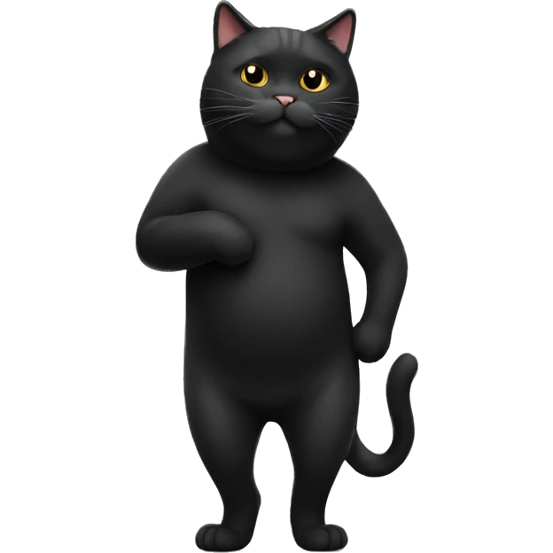 fat black cat emoji