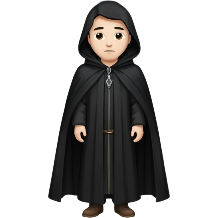 A wandering philosopher in a long black cloak full height emoji