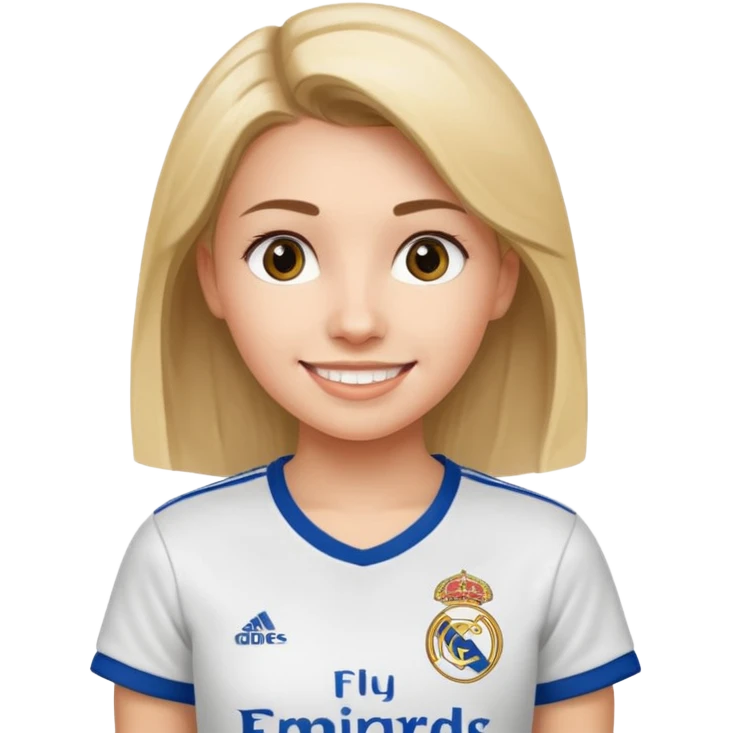 Girl with T-shirt real madrid emoji