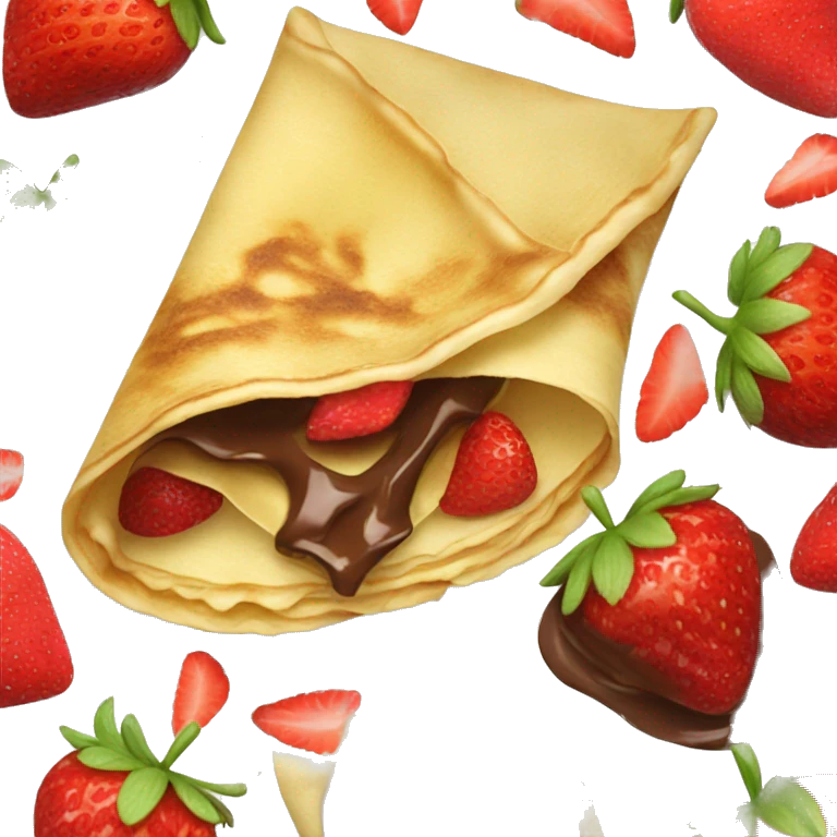 Crepe with strawberries and Nutella  emoji