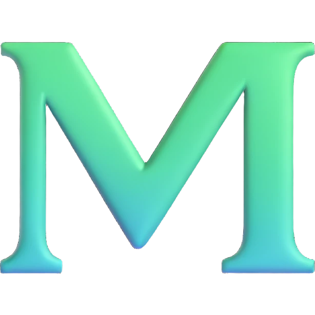 elegant furniture store logo with letter M emoji
