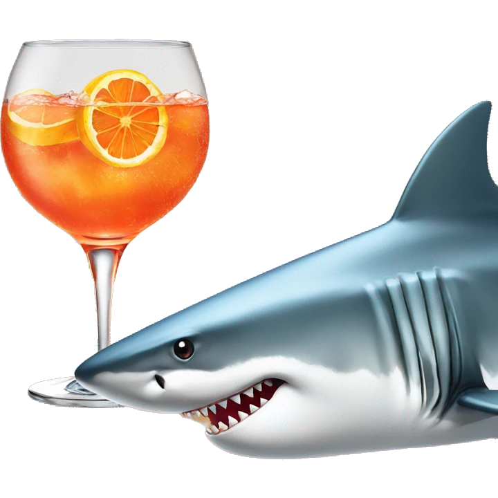 shark with an aperol spritz emoji