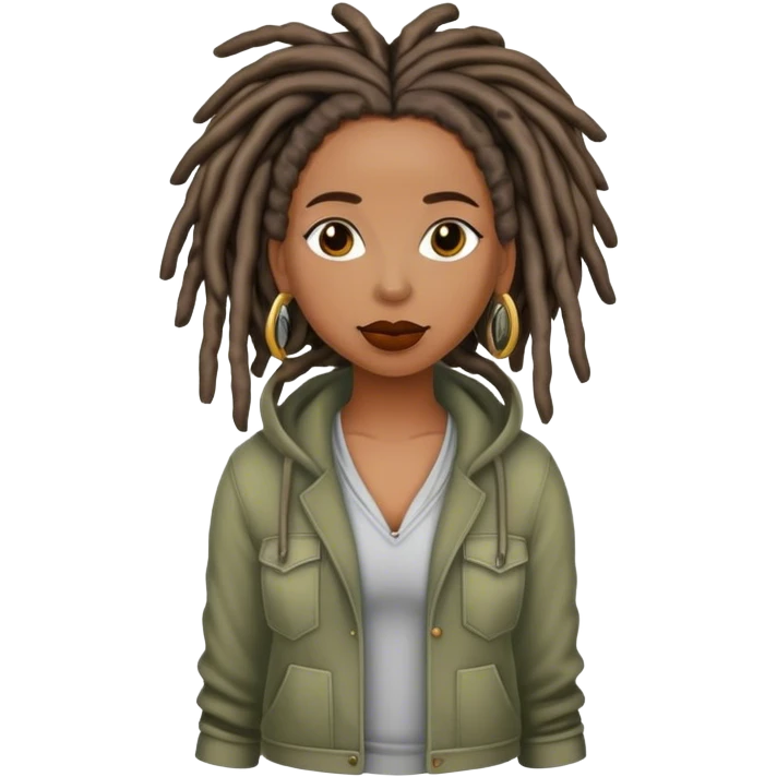 Black woman with locs outfit emoji
